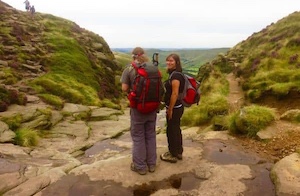 Two very happy, lady hikers