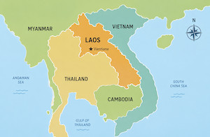 map of Laos