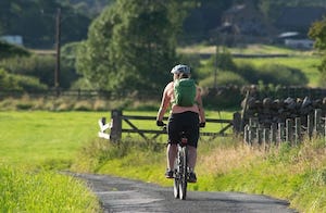 Lady riding a bicycle
